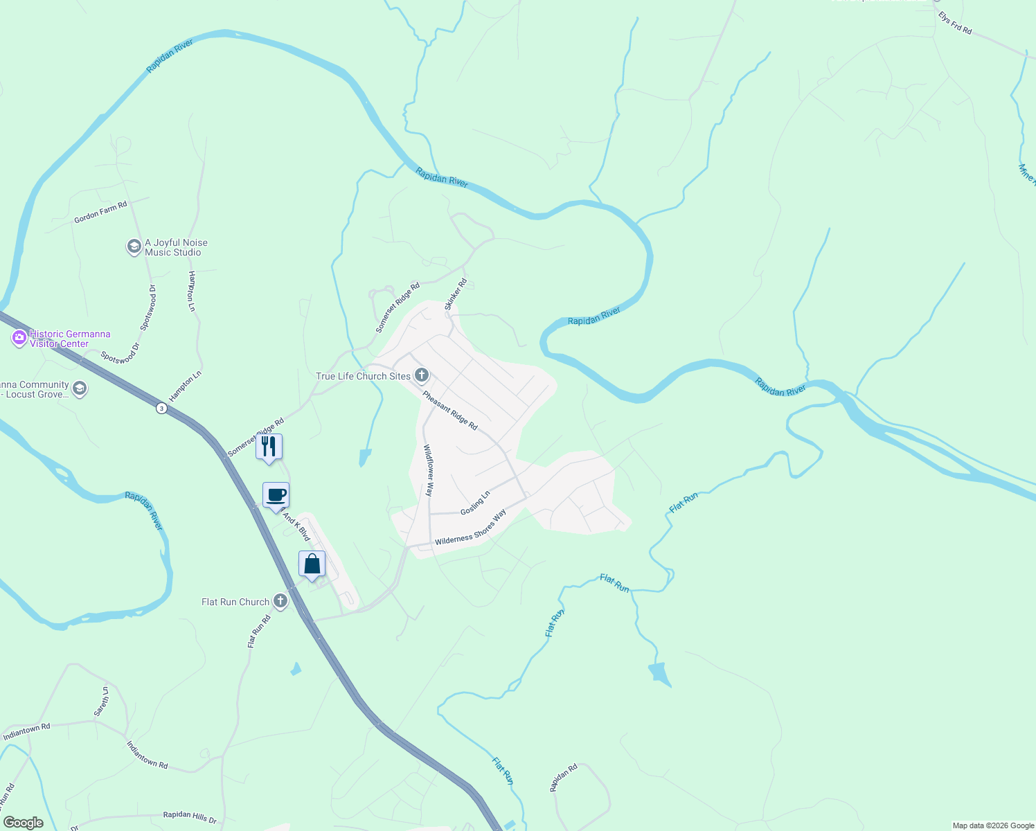 map of restaurants, bars, coffee shops, grocery stores, and more near 35457 Quail Meadow Lane in Locust Grove