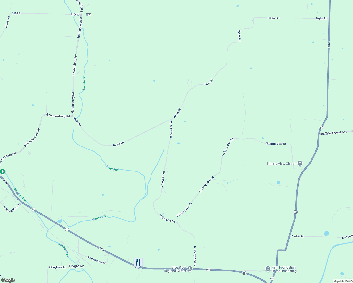 map of restaurants, bars, coffee shops, grocery stores, and more near 2750 North Crecelius Road in Milltown