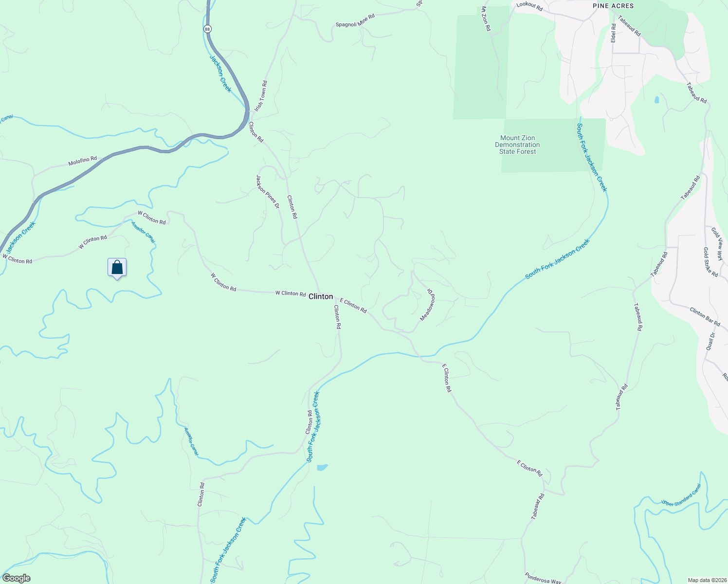 map of restaurants, bars, coffee shops, grocery stores, and more near 19491 East Clinton Road in Jackson