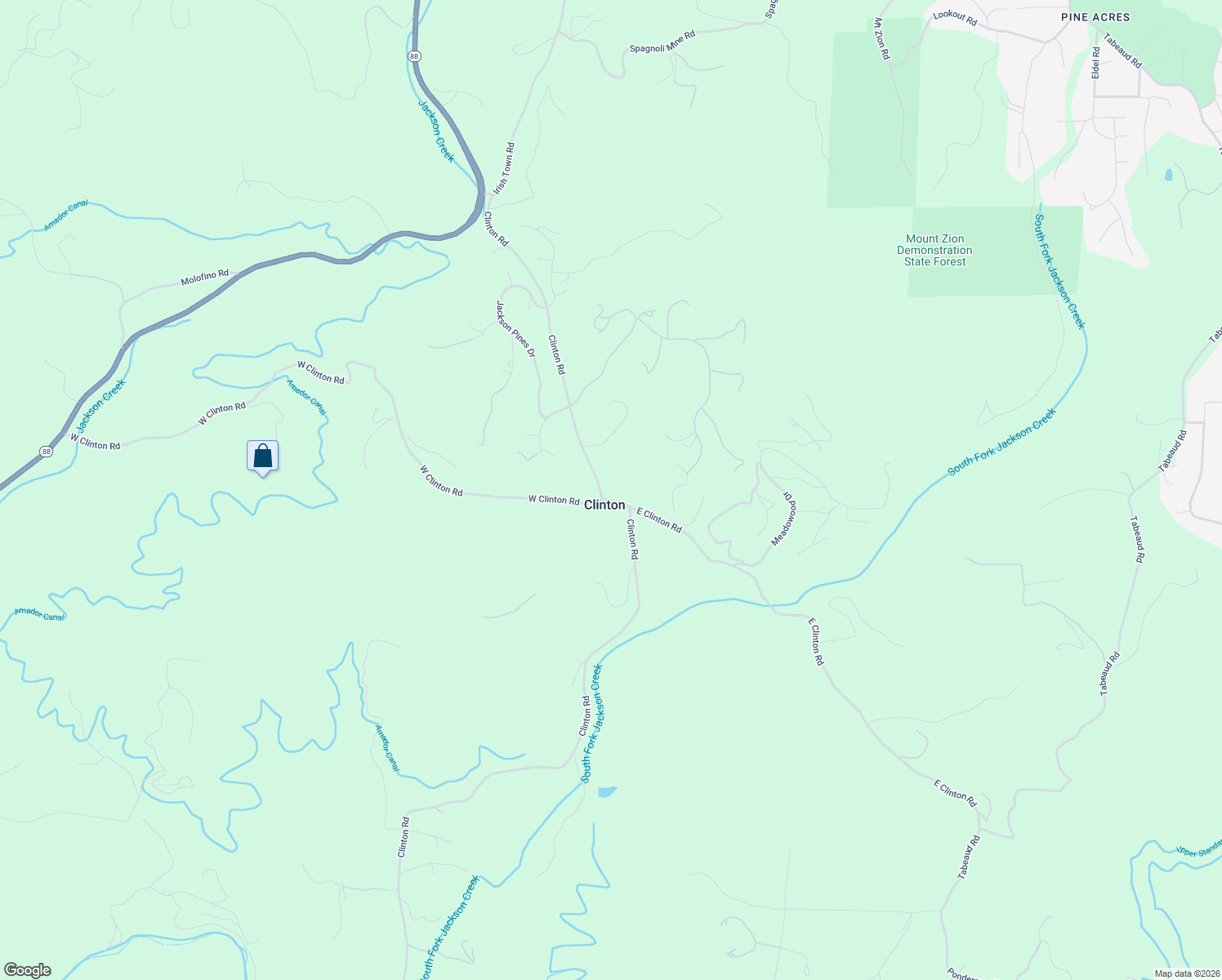 map of restaurants, bars, coffee shops, grocery stores, and more near 19500 Clinton Road in Jackson