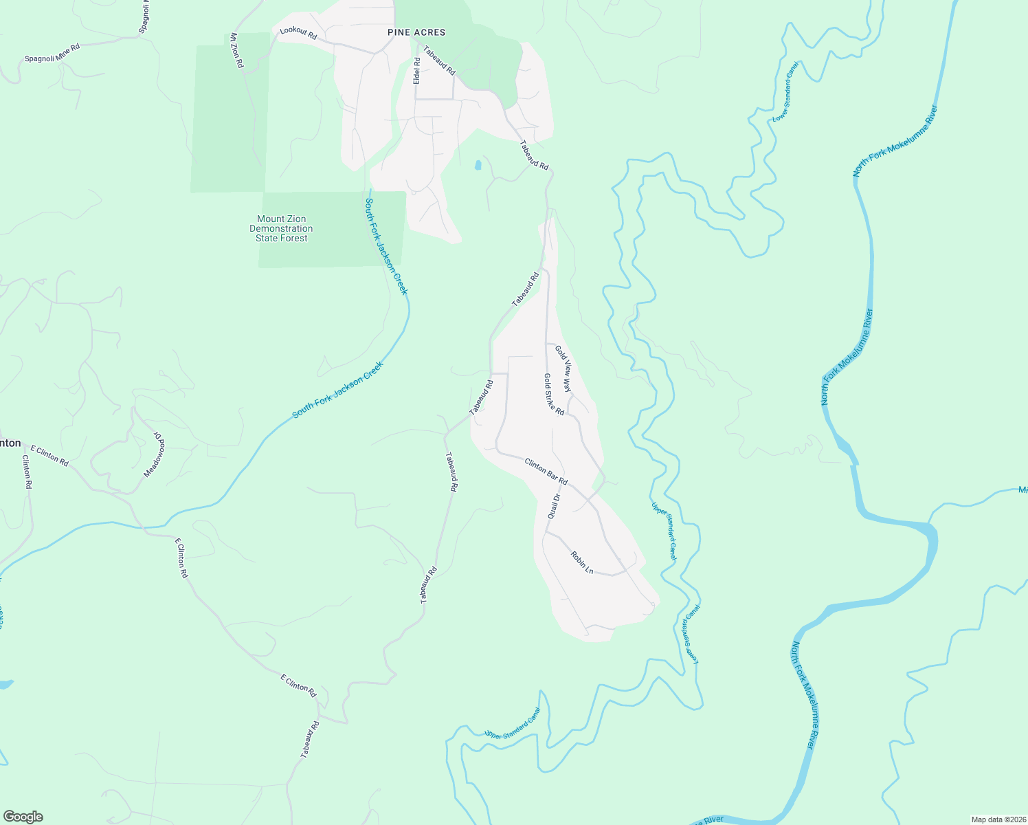 map of restaurants, bars, coffee shops, grocery stores, and more near 11650 Clinton Bar Road in Pine Grove