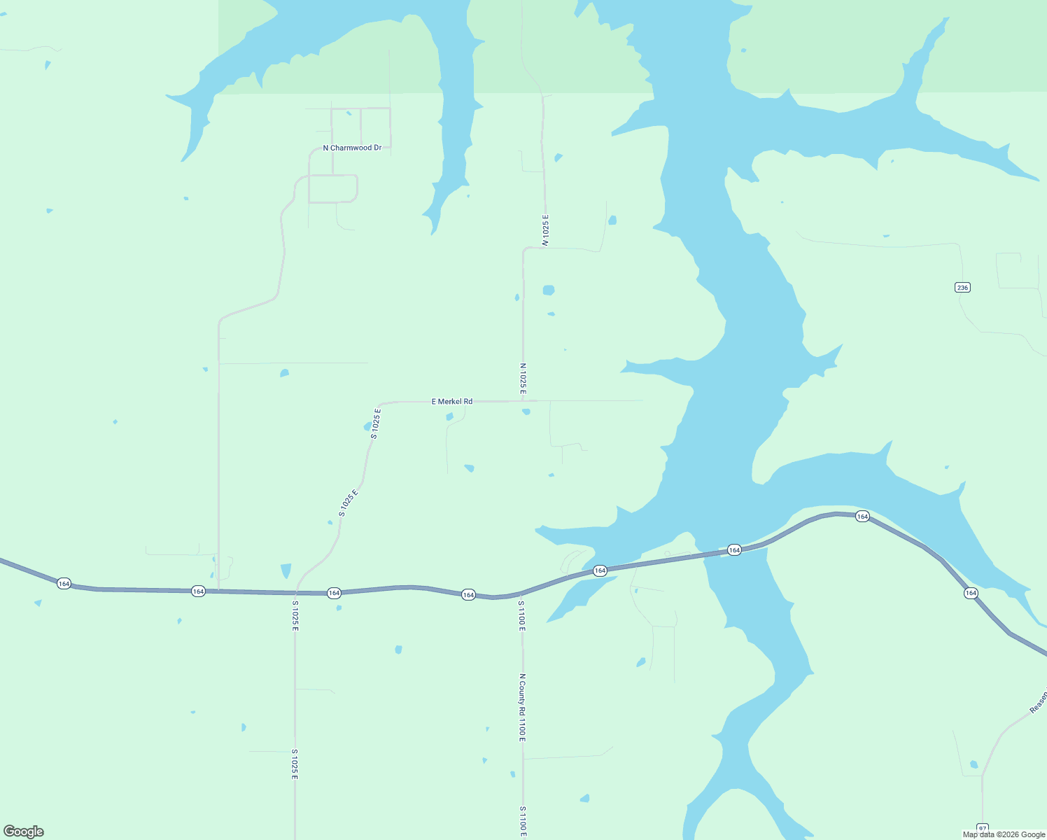 map of restaurants, bars, coffee shops, grocery stores, and more near 11044 East Merkel Road in Celestine