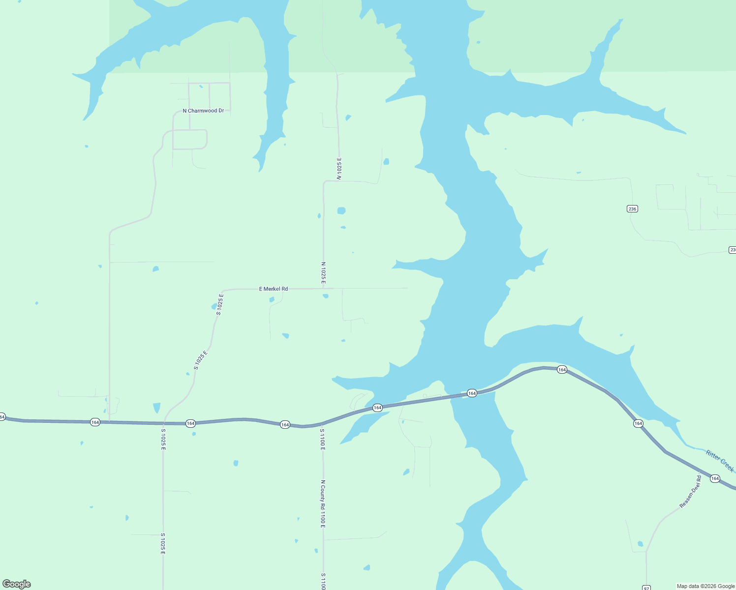 map of restaurants, bars, coffee shops, grocery stores, and more near 11044 East Merkel Road in Celestine