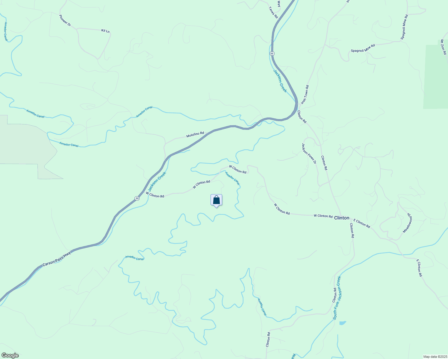 map of restaurants, bars, coffee shops, grocery stores, and more near 18224 West Clinton Road in Jackson