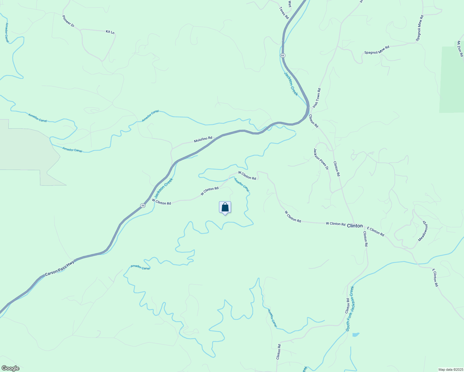 map of restaurants, bars, coffee shops, grocery stores, and more near 18224 West Clinton Road in Jackson