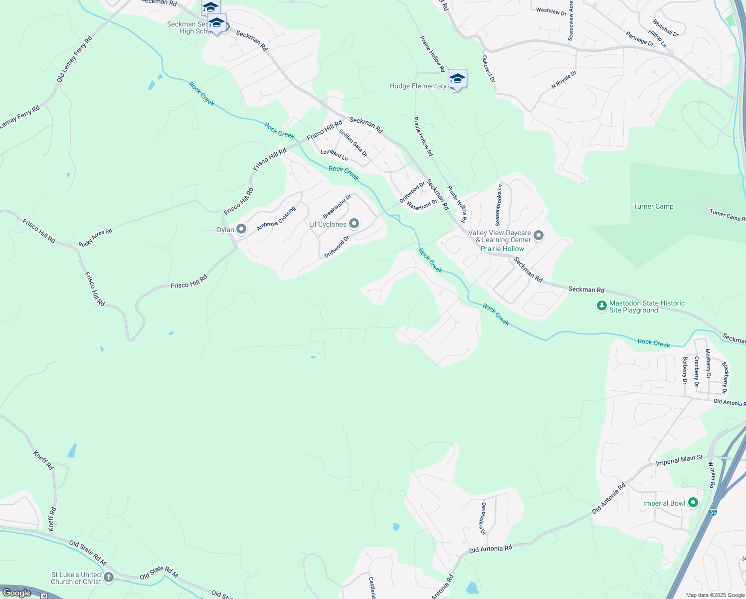 map of restaurants, bars, coffee shops, grocery stores, and more near 2721 Windmill Forest Dr in Imperial