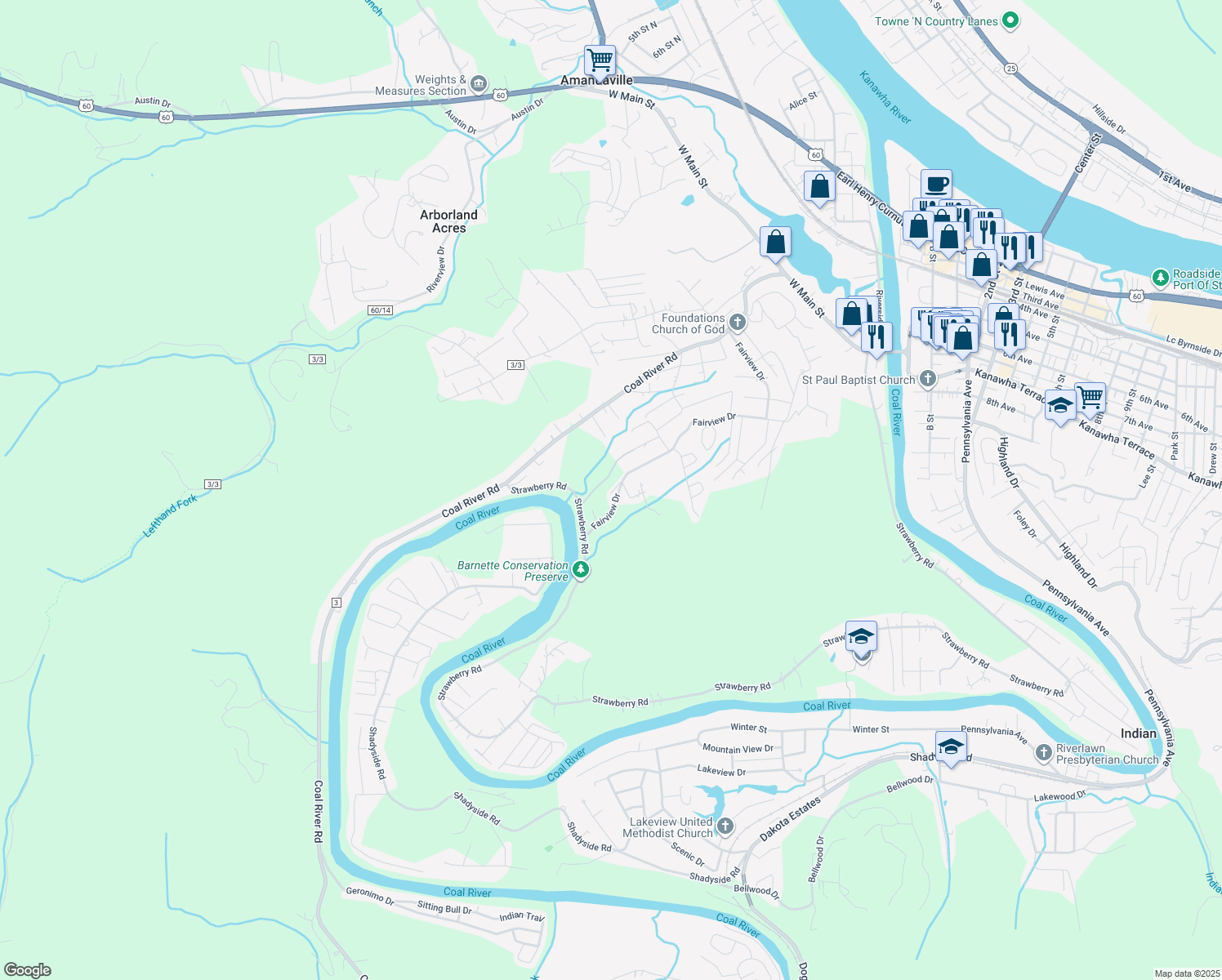 map of restaurants, bars, coffee shops, grocery stores, and more near in Saint Albans