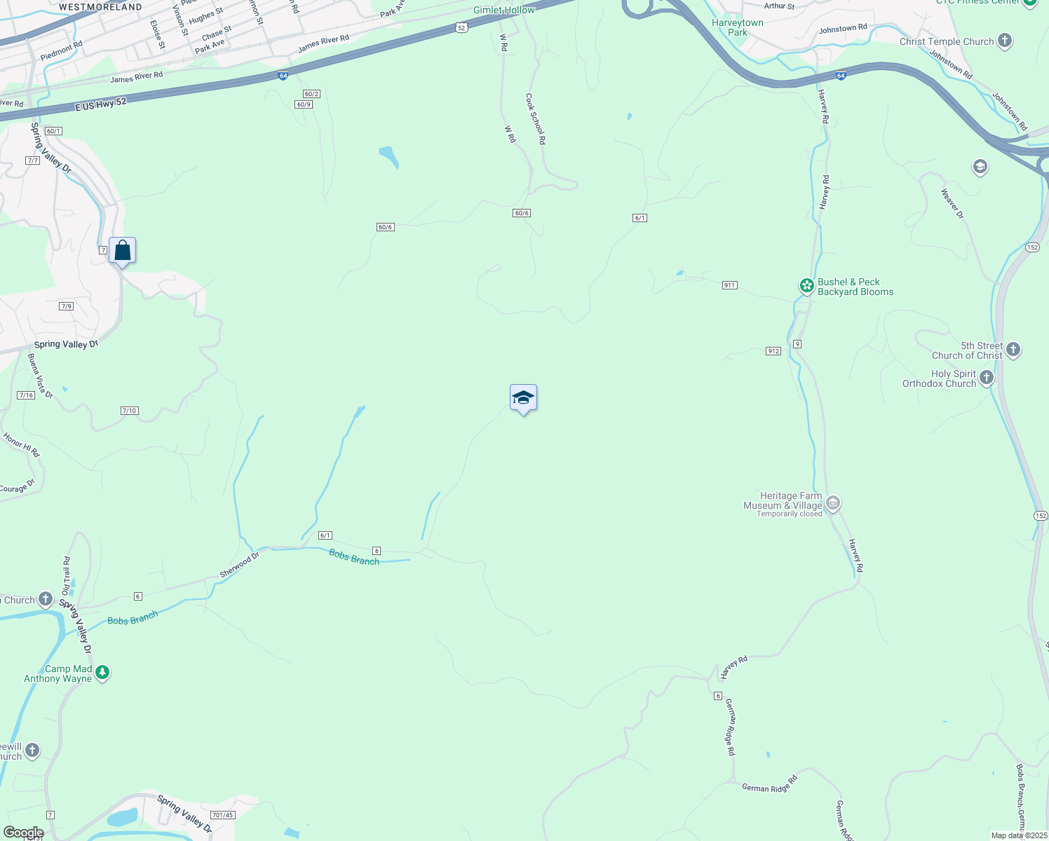 map of restaurants, bars, coffee shops, grocery stores, and more near in Huntington