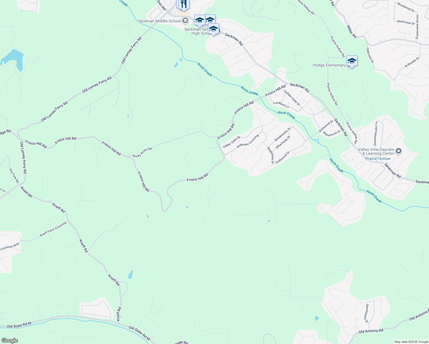 map of restaurants, bars, coffee shops, grocery stores, and more near 1011 Frisco Hollows Road in Imperial