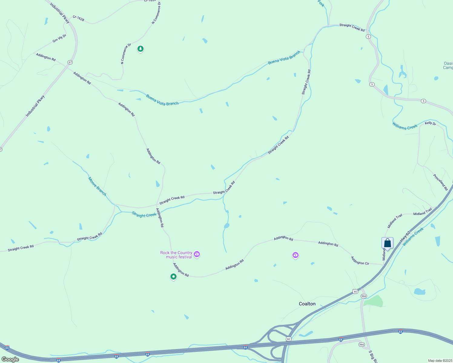map of restaurants, bars, coffee shops, grocery stores, and more near 2208-4212 Straight Creek Road in Ashland