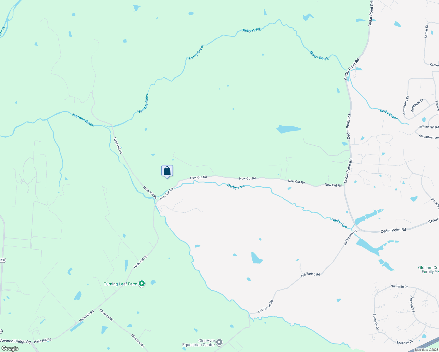 map of restaurants, bars, coffee shops, grocery stores, and more near 6201-6399 New Cut Road in Crestwood