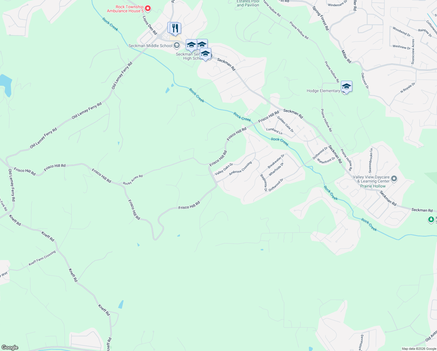 map of restaurants, bars, coffee shops, grocery stores, and more near 3118 Valley Oakes Drive in Imperial