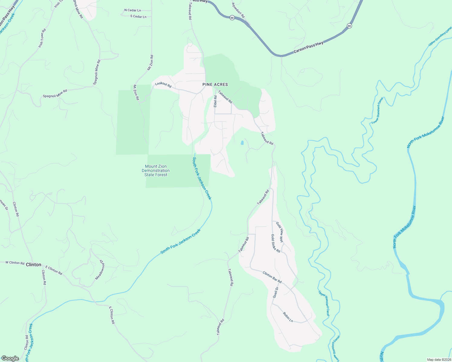 map of restaurants, bars, coffee shops, grocery stores, and more near 12322 Eldel Road in Pine Grove