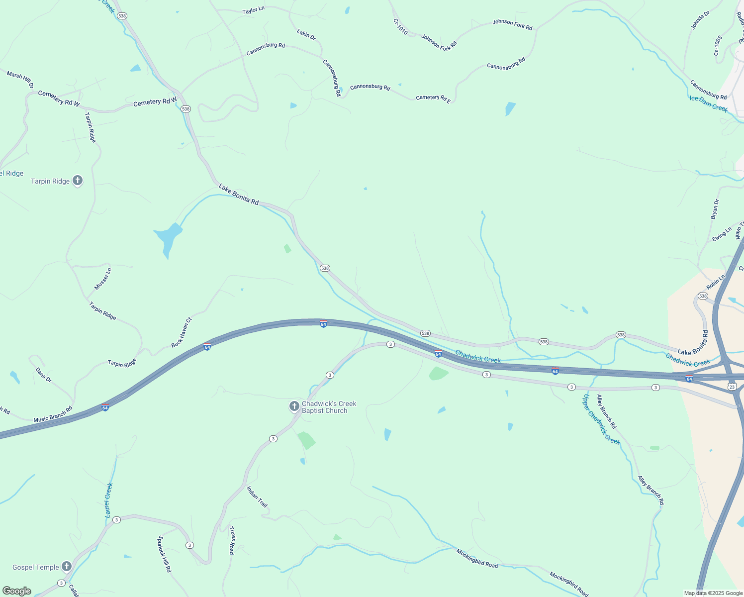 map of restaurants, bars, coffee shops, grocery stores, and more near 5117 Lake Bonita Road in Catlettsburg