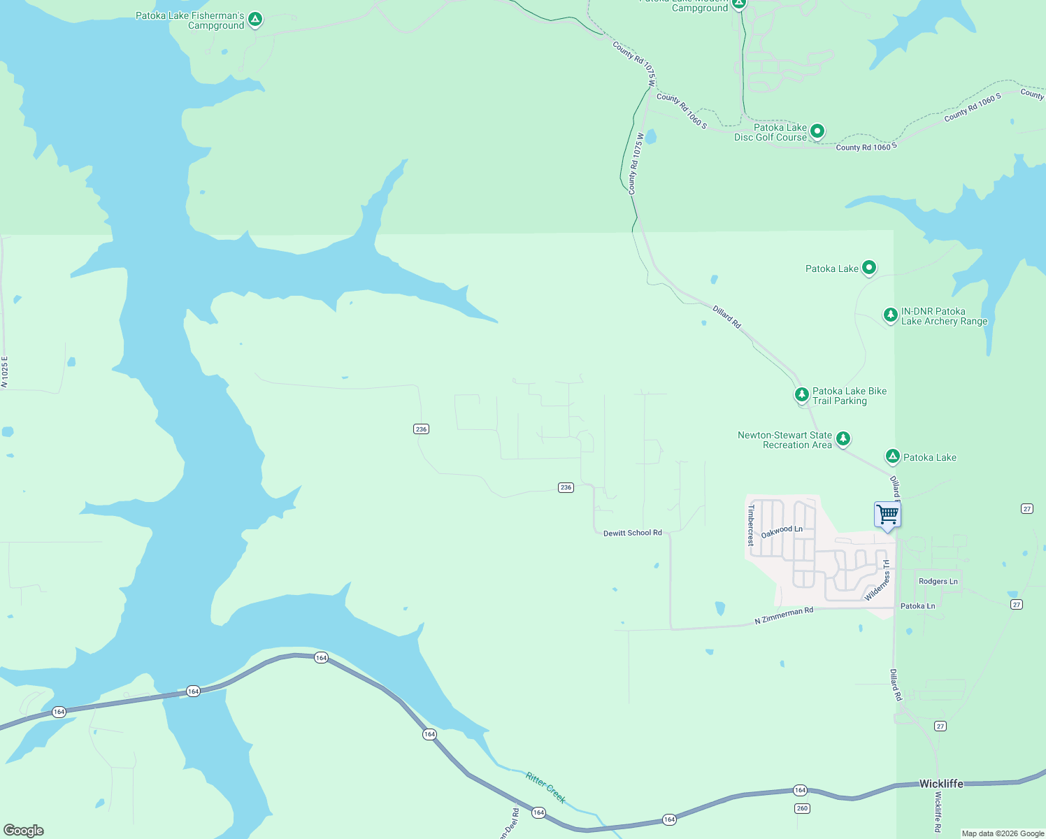 map of restaurants, bars, coffee shops, grocery stores, and more near 3623 North Bluff Road in Birdseye