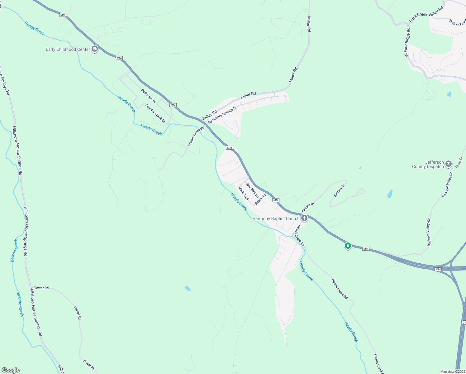 map of restaurants, bars, coffee shops, grocery stores, and more near 5648 Mark Trail in House Springs