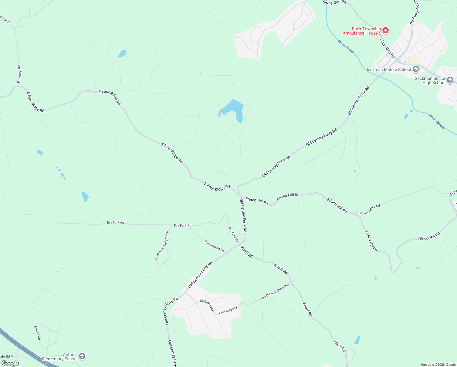 map of restaurants, bars, coffee shops, grocery stores, and more near 3533 East Four Ridge Road in Imperial