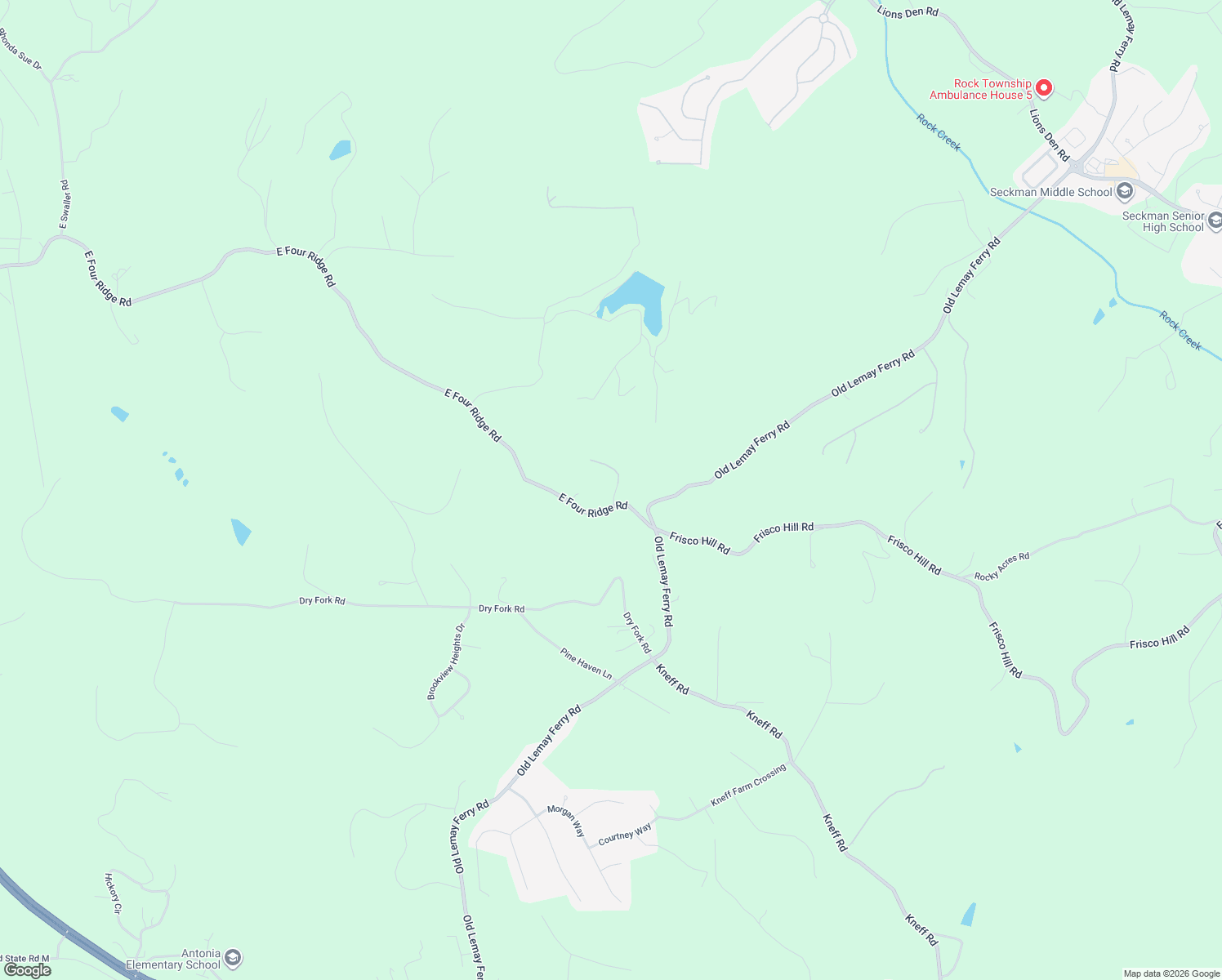 map of restaurants, bars, coffee shops, grocery stores, and more near 3533 East Four Ridge Road in Imperial