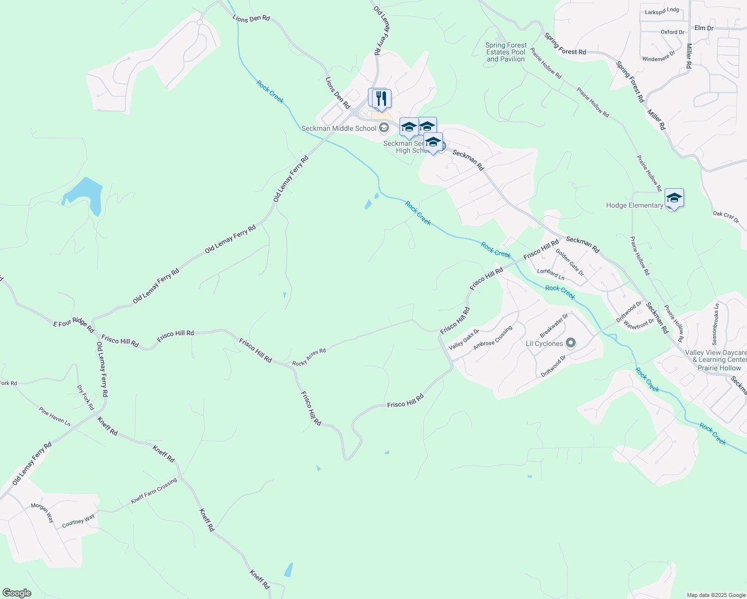 map of restaurants, bars, coffee shops, grocery stores, and more near 2733 Lavelle Drive in Imperial