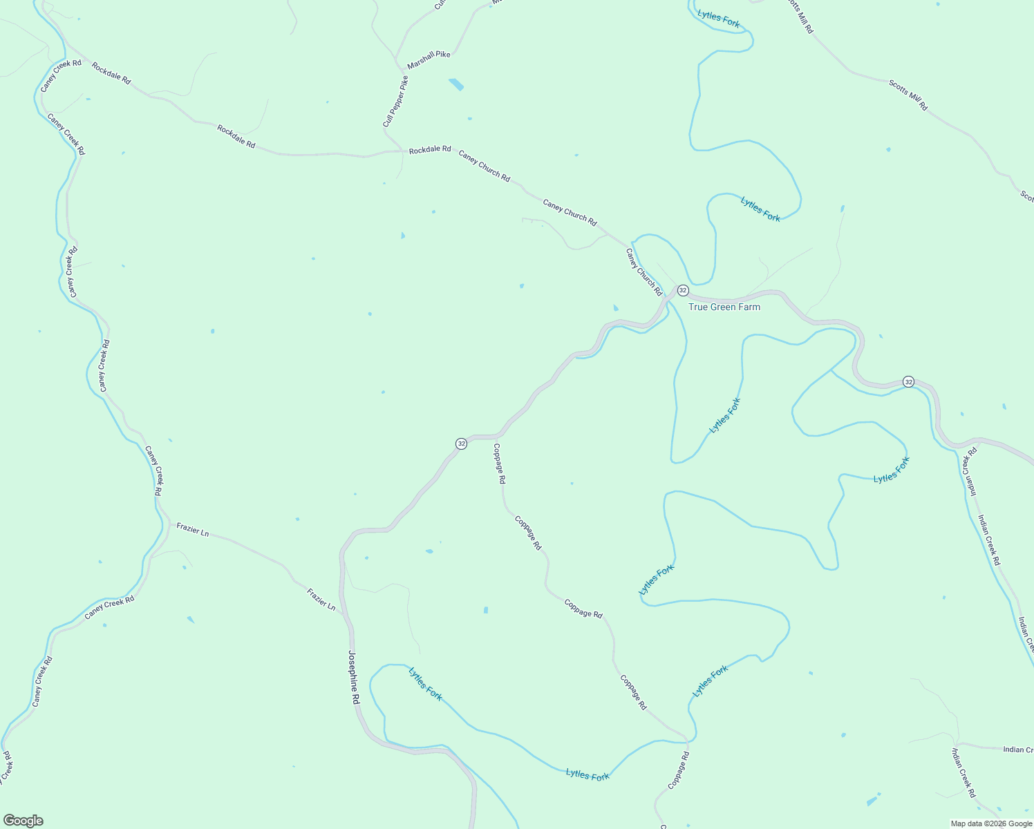 map of restaurants, bars, coffee shops, grocery stores, and more near 2336 Kentucky 32 in Stamping Ground
