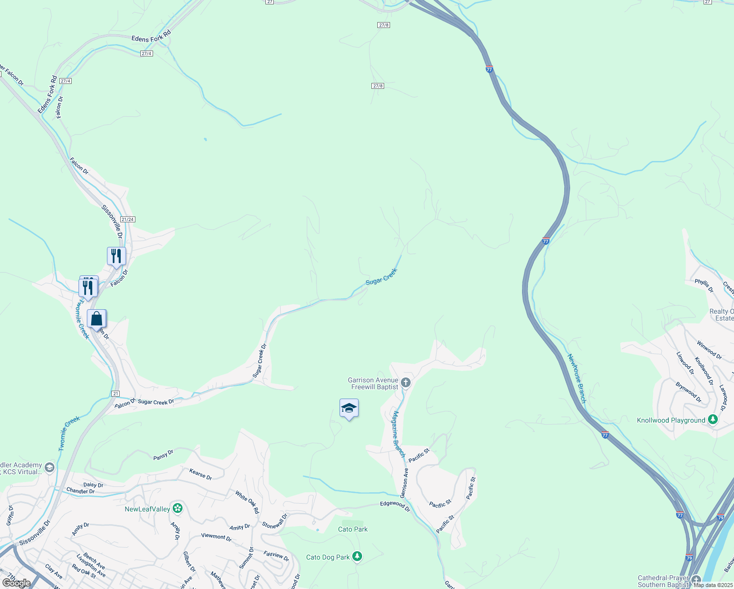 map of restaurants, bars, coffee shops, grocery stores, and more near 6 Hanshaw Drive in Charleston