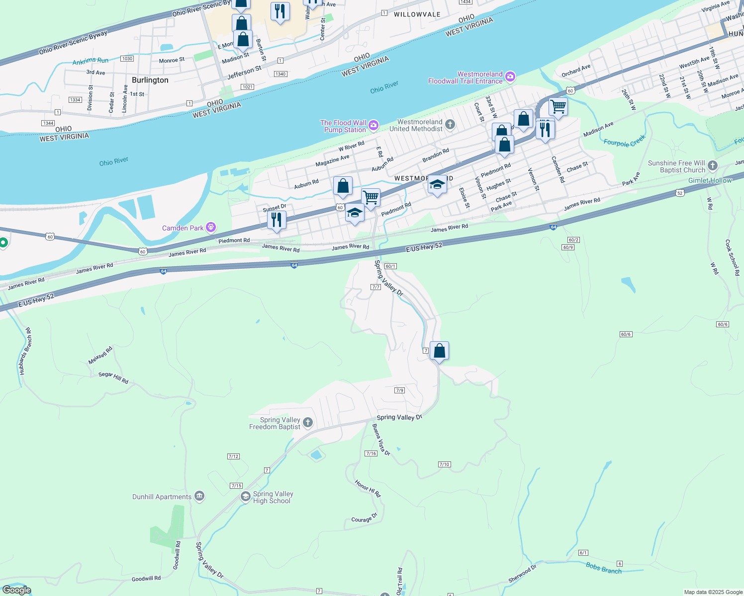 map of restaurants, bars, coffee shops, grocery stores, and more near 1133 Jefferson Ave in Huntington