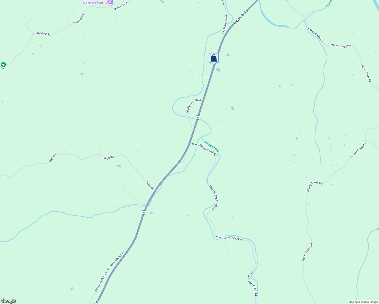 map of restaurants, bars, coffee shops, grocery stores, and more near 7600 Maysville Road in Carlisle