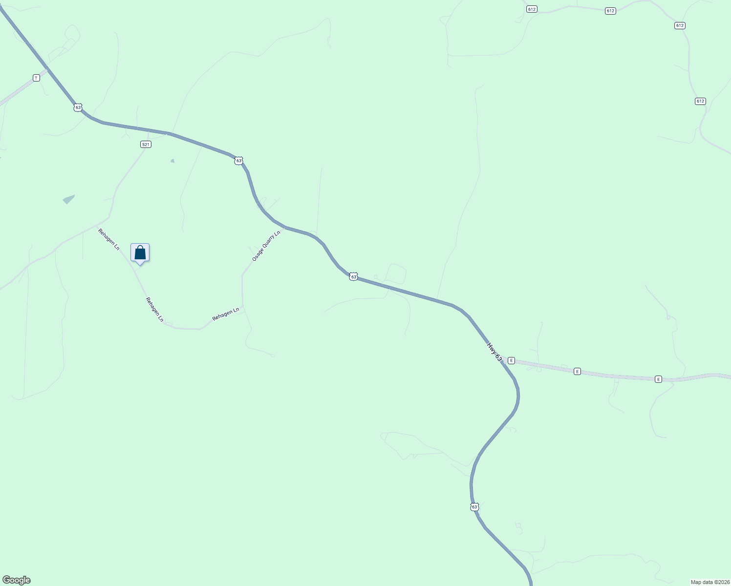 map of restaurants, bars, coffee shops, grocery stores, and more near Highway 63 in Freeburg