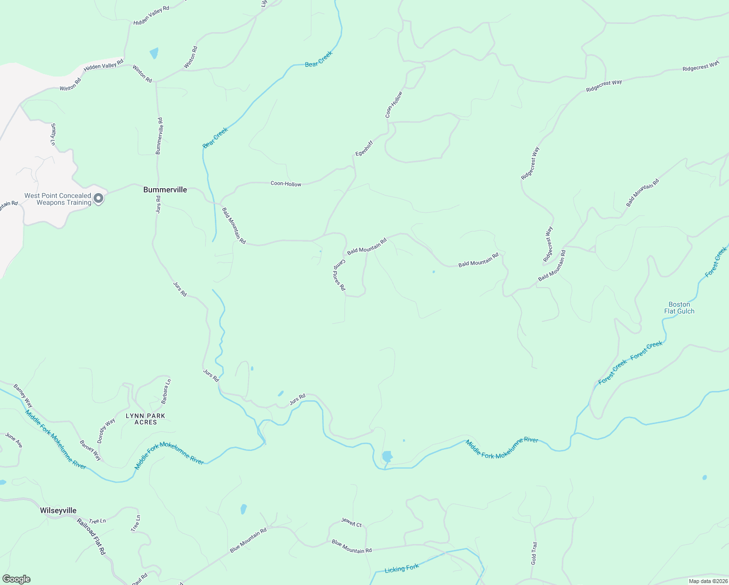map of restaurants, bars, coffee shops, grocery stores, and more near 2399 Camp Flores Road in West Point