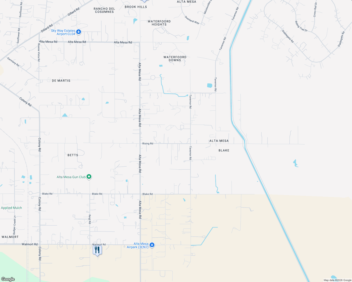 map of restaurants, bars, coffee shops, grocery stores, and more near 12245 Rising Road in Wilton