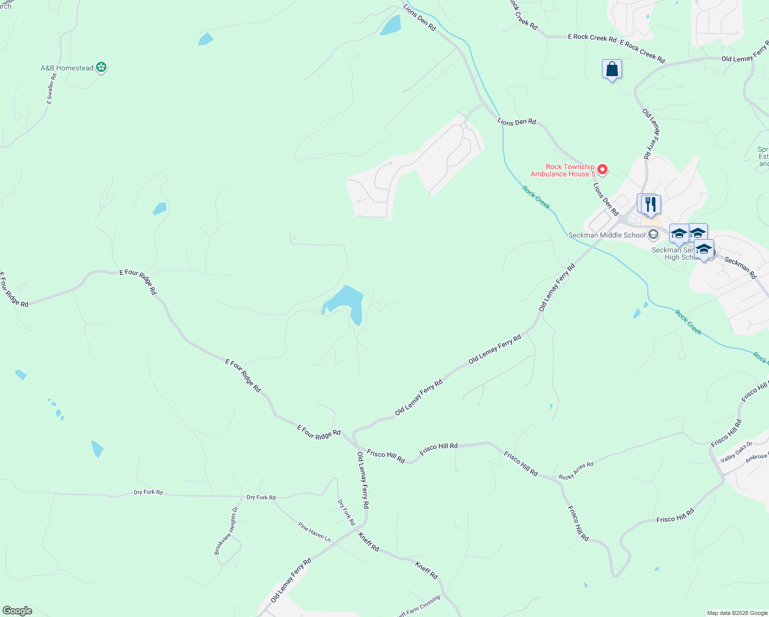 map of restaurants, bars, coffee shops, grocery stores, and more near 3306 Autumn Lake Road in Imperial