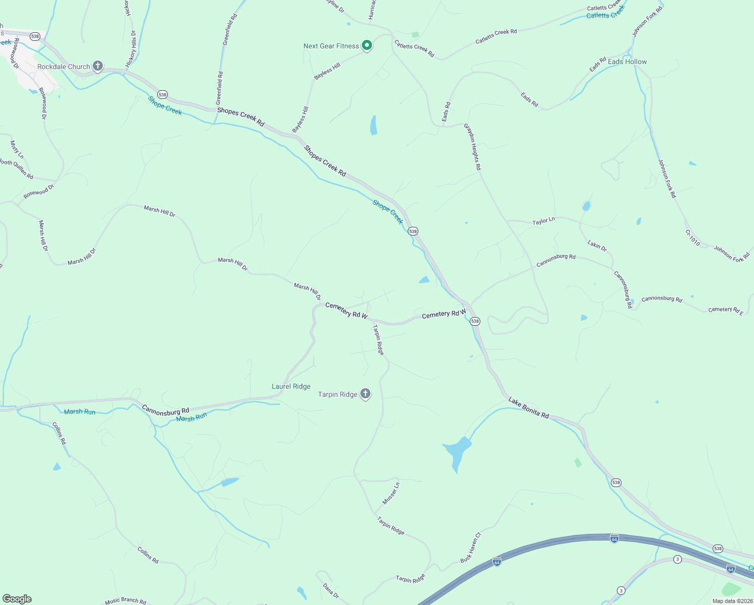 map of restaurants, bars, coffee shops, grocery stores, and more near Young Road in Catlettsburg