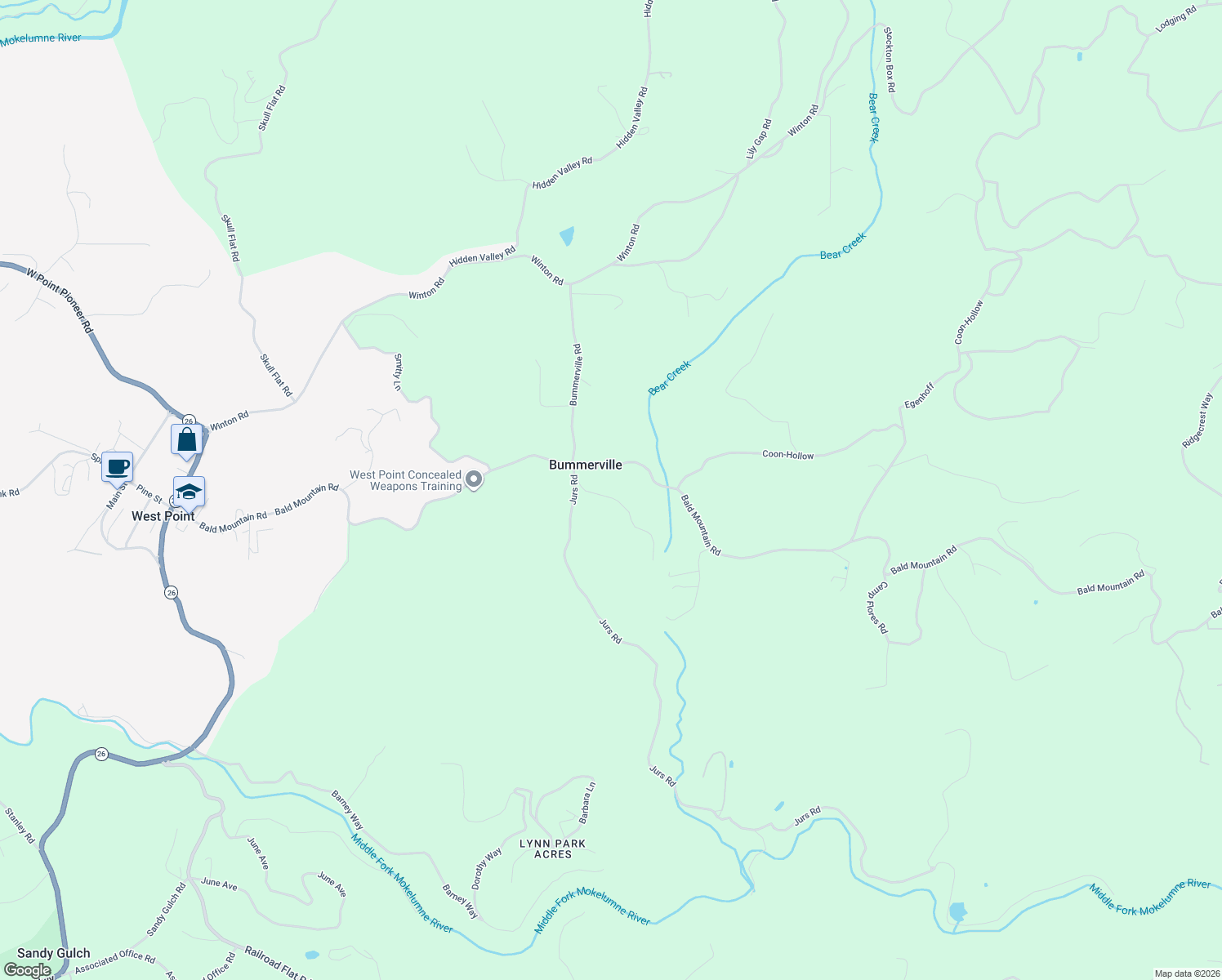 map of restaurants, bars, coffee shops, grocery stores, and more near 1392 Palmer Road in West Point