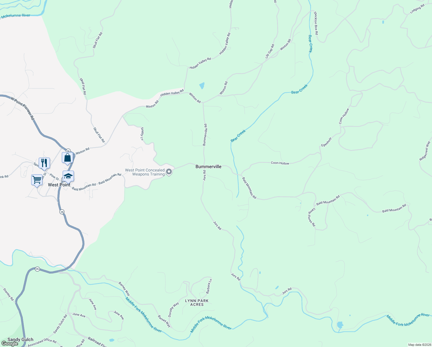map of restaurants, bars, coffee shops, grocery stores, and more near 1392 Palmer Road in West Point