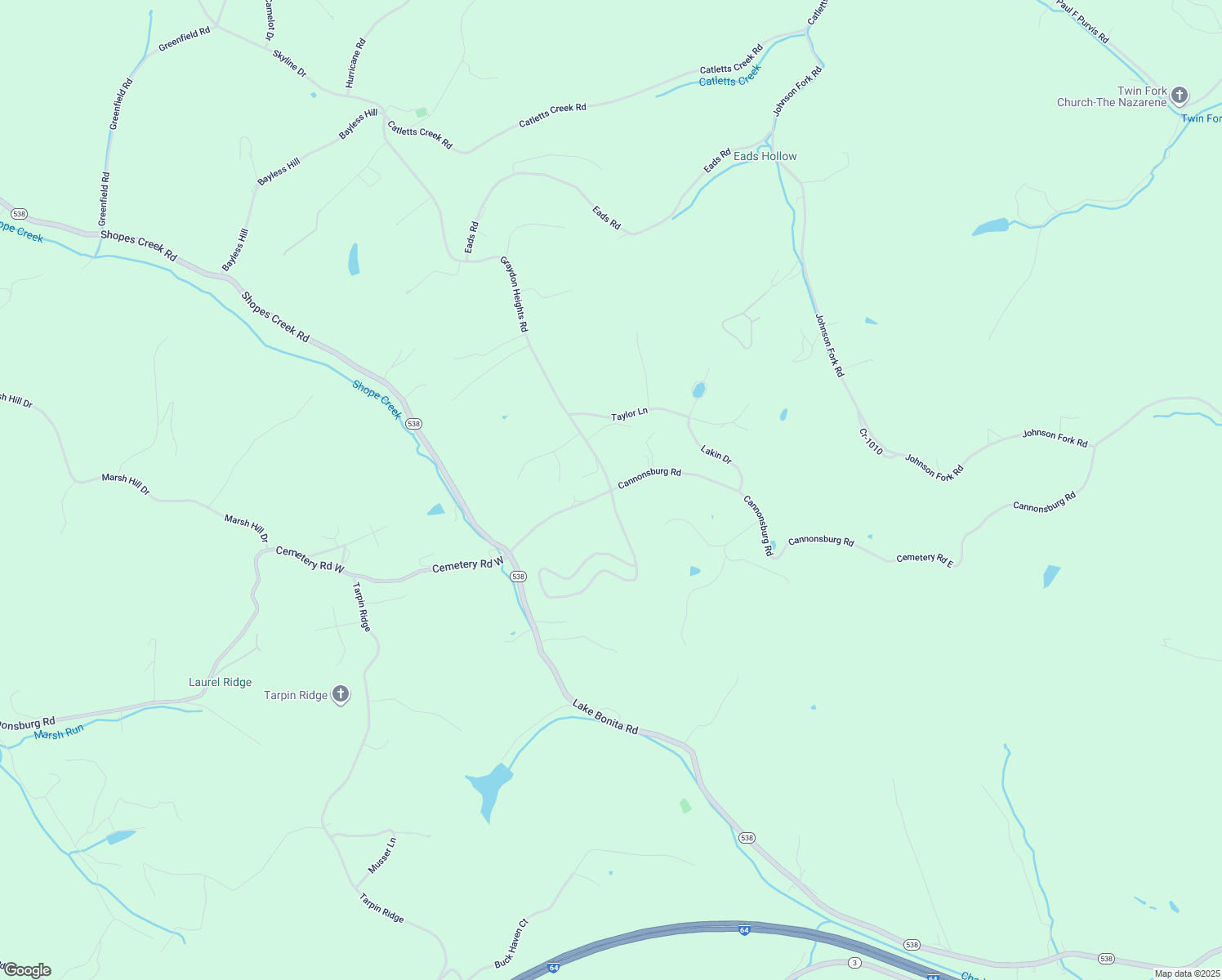map of restaurants, bars, coffee shops, grocery stores, and more near 5401 Cemetery Road East in Catlettsburg