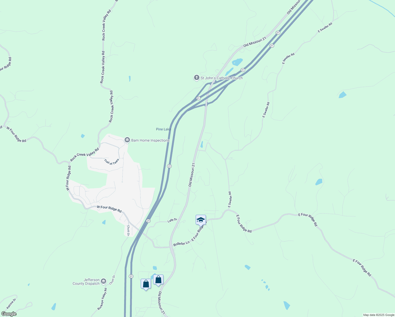 map of restaurants, bars, coffee shops, grocery stores, and more near 4706 South Pointe Drive in Imperial