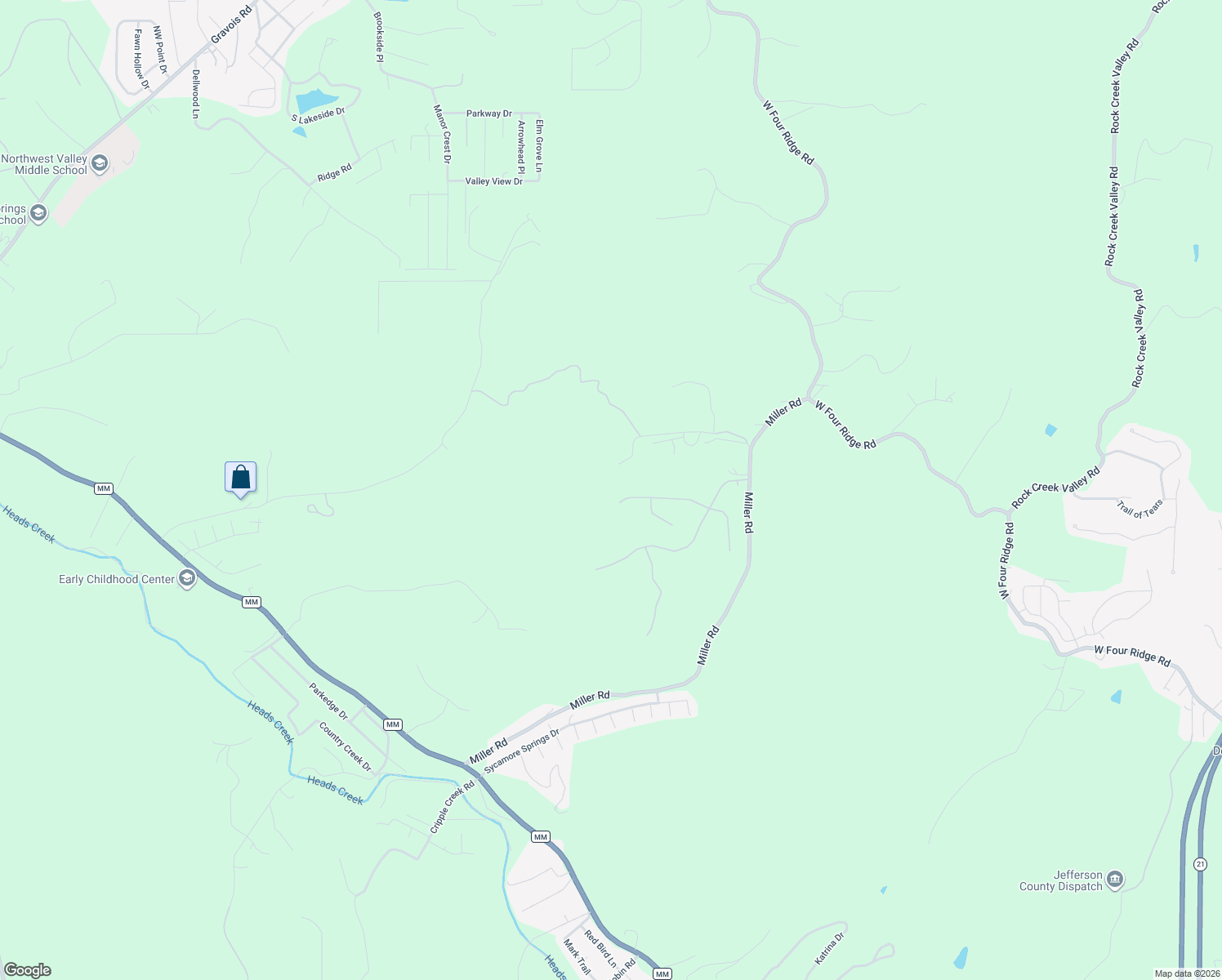 map of restaurants, bars, coffee shops, grocery stores, and more near 4601 Hawks Circle in House Springs