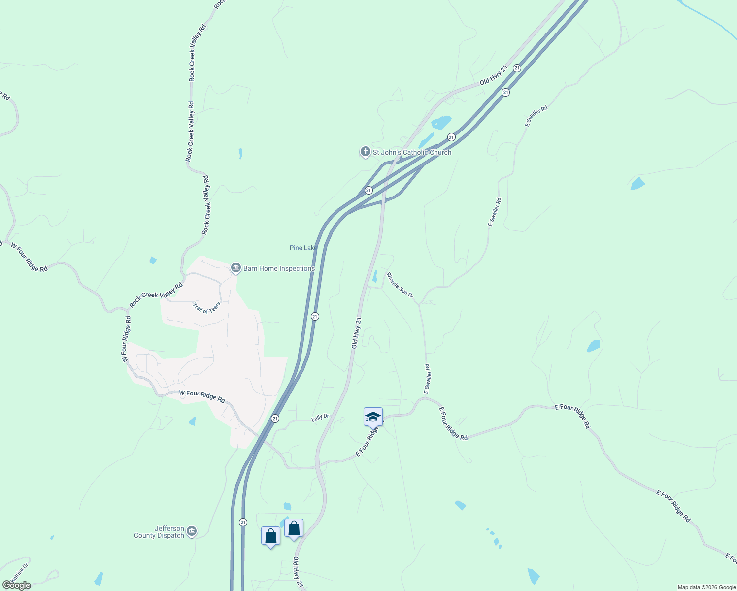map of restaurants, bars, coffee shops, grocery stores, and more near 4714 Old Missouri 21 in Antonia