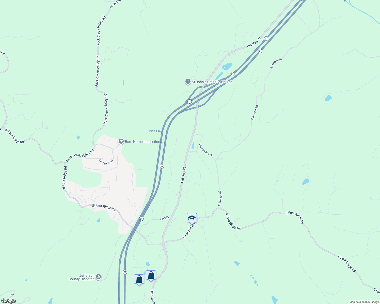 map of restaurants, bars, coffee shops, grocery stores, and more near 4700 South Pointe Drive in Imperial