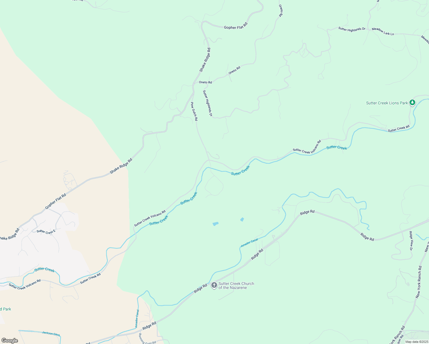 map of restaurants, bars, coffee shops, grocery stores, and more near 13567 Pine Gulch Court in Sutter Creek