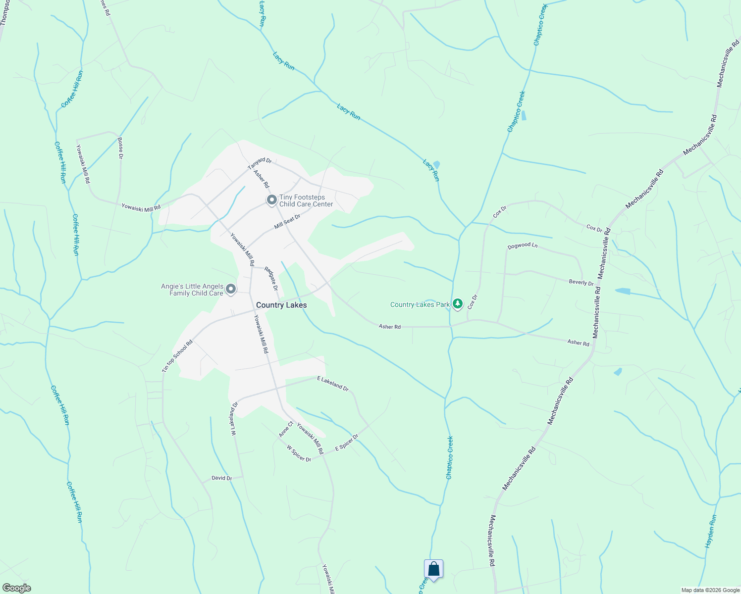map of restaurants, bars, coffee shops, grocery stores, and more near 26884 Kelli Court in Mechanicsville