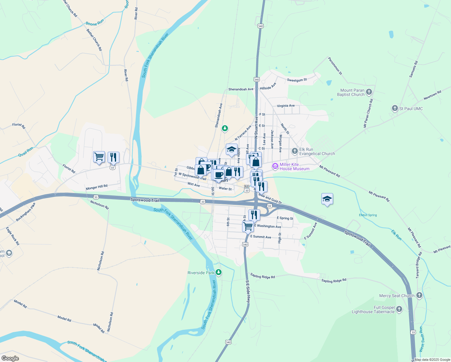 210 West Spotswood Trail, Elkton VA Walk Score
