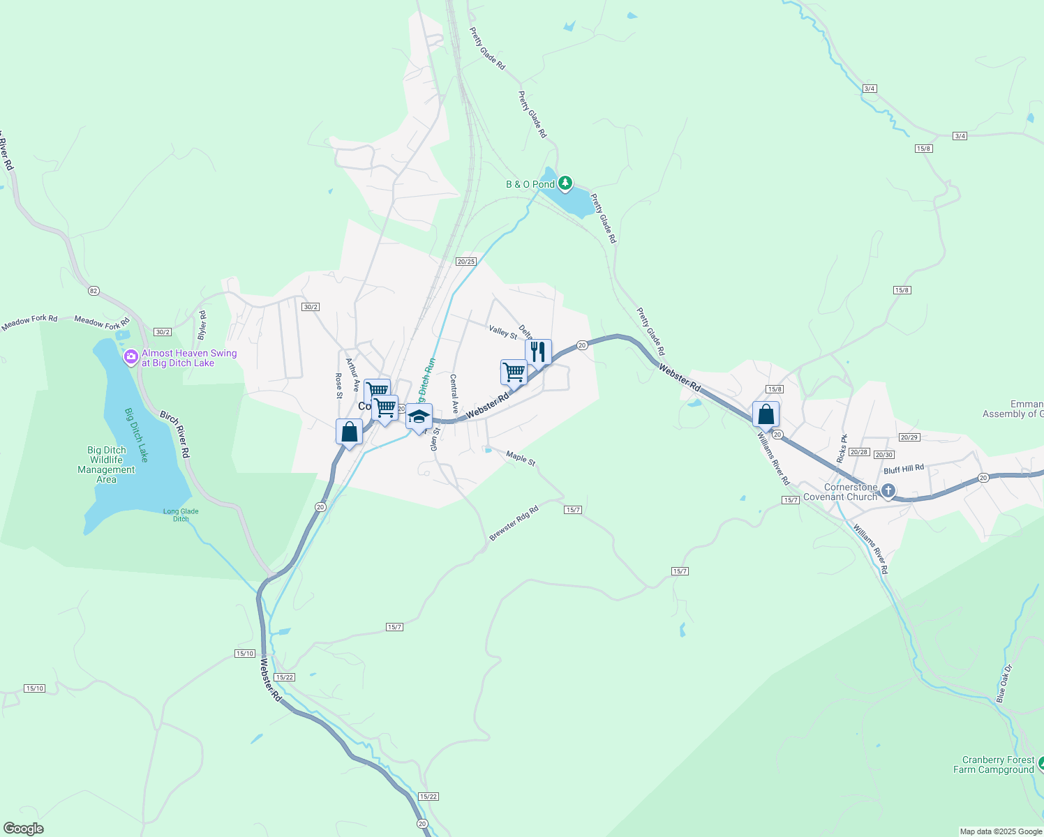 map of restaurants, bars, coffee shops, grocery stores, and more near 67 Grand Ave in Cowen