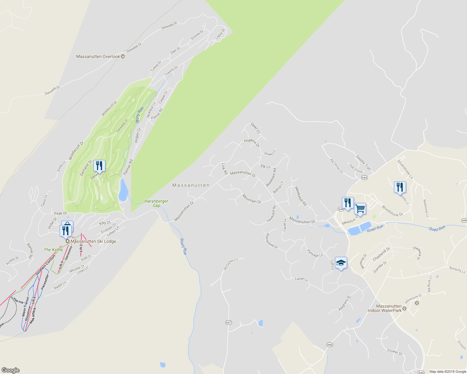map of restaurants, bars, coffee shops, grocery stores, and more near 116 Bonnie Court in McGaheysville