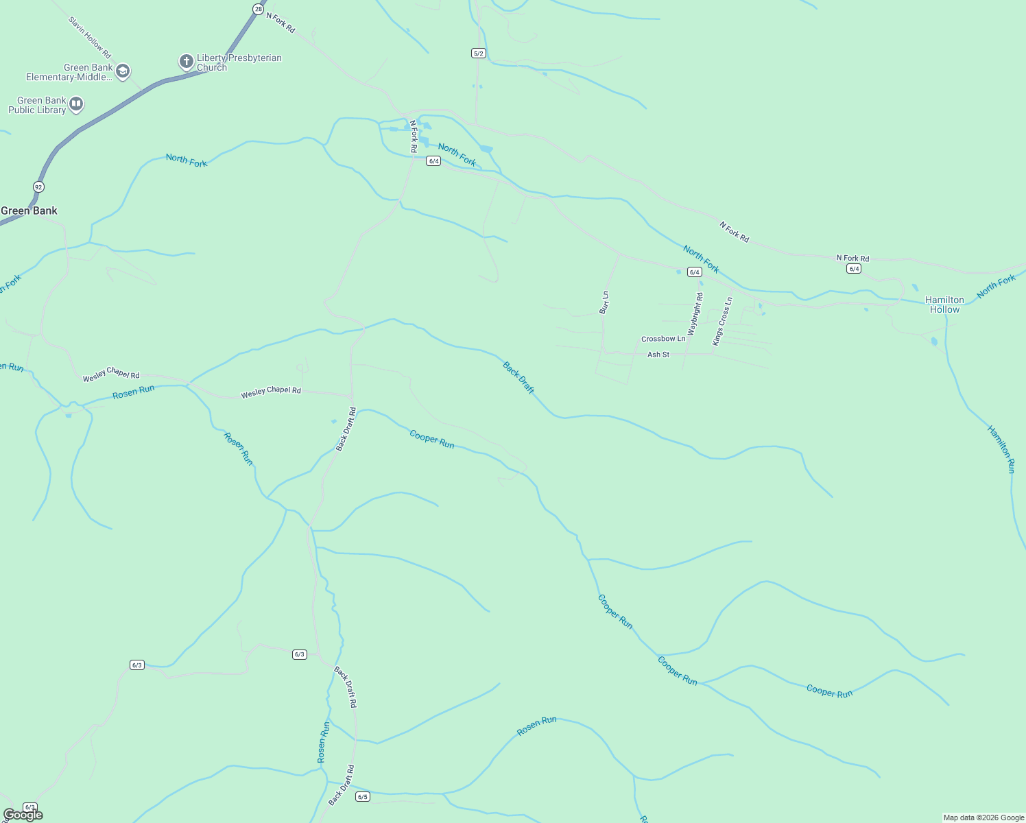 map of restaurants, bars, coffee shops, grocery stores, and more near in Green Bank