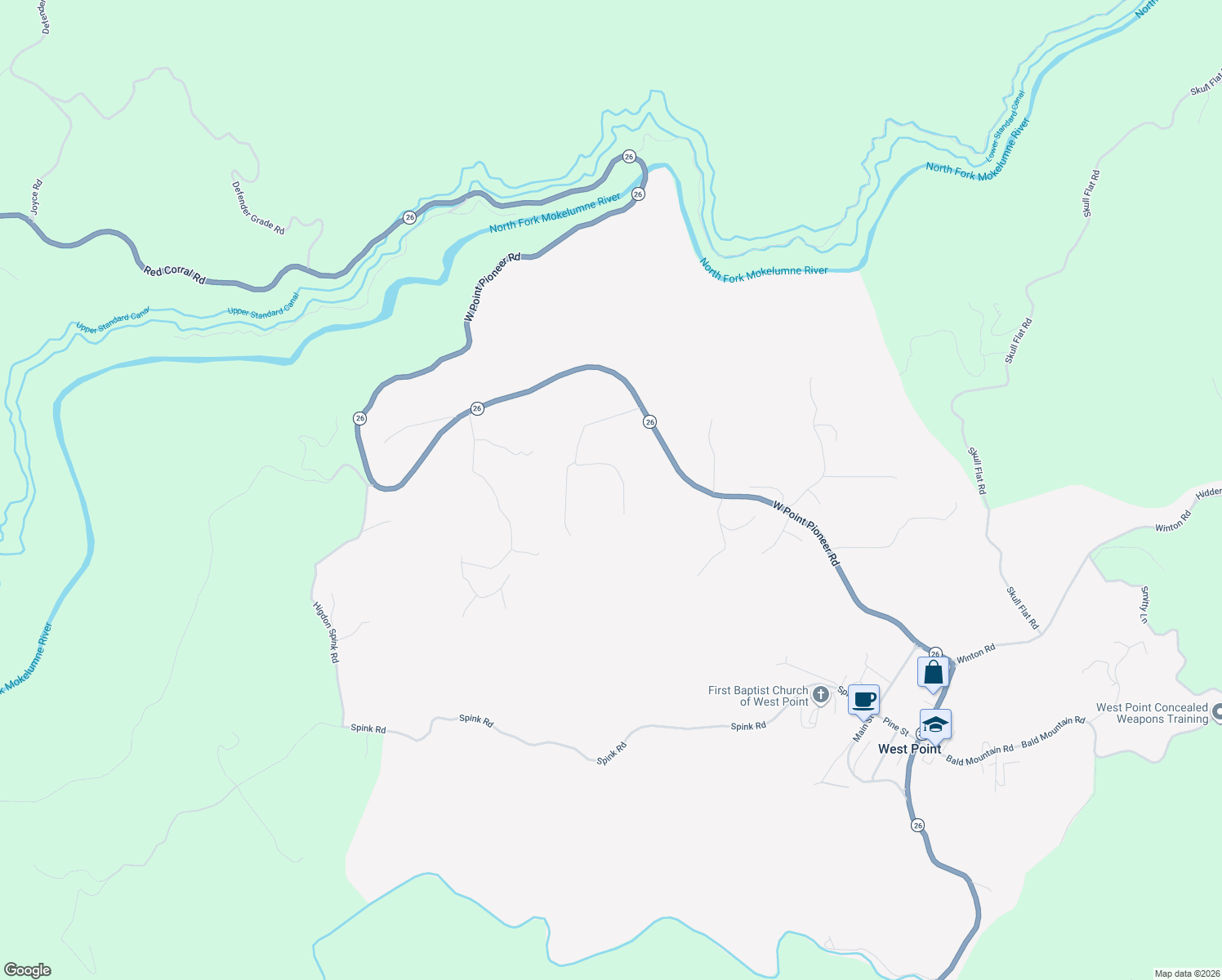 map of restaurants, bars, coffee shops, grocery stores, and more near 398 Niderost Lane in West Point