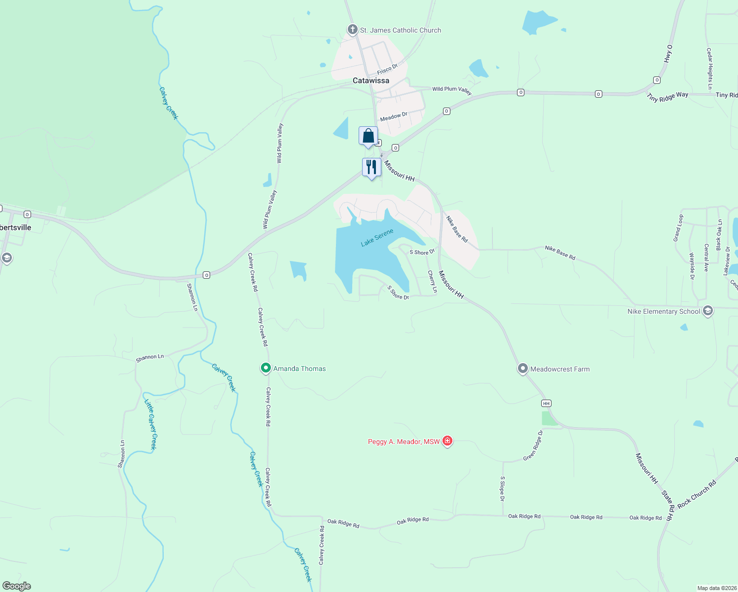 map of restaurants, bars, coffee shops, grocery stores, and more near 4123 Evergreen Drive in Catawissa