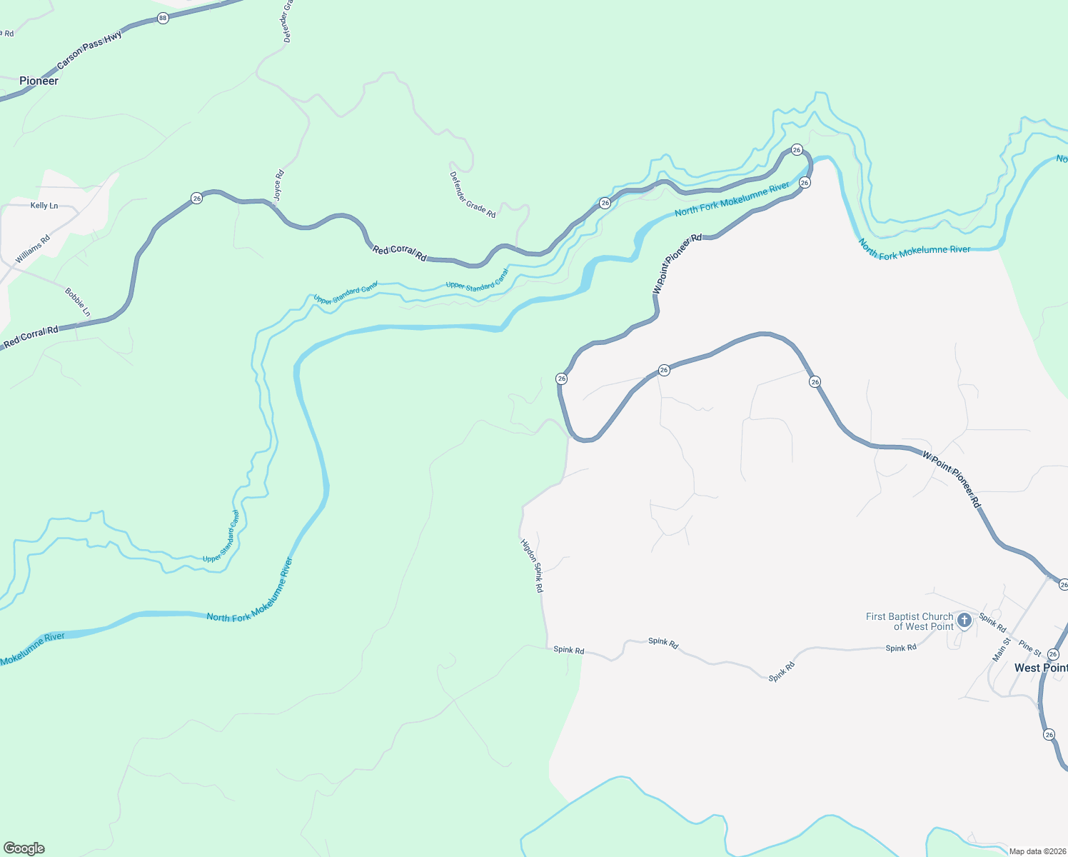 map of restaurants, bars, coffee shops, grocery stores, and more near 166 Higdon Road in West Point