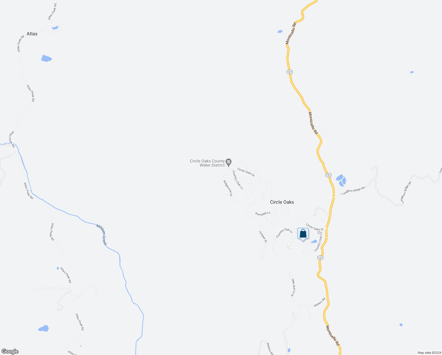 map of restaurants, bars, coffee shops, grocery stores, and more near 116 Ridgecrest Drive in Napa
