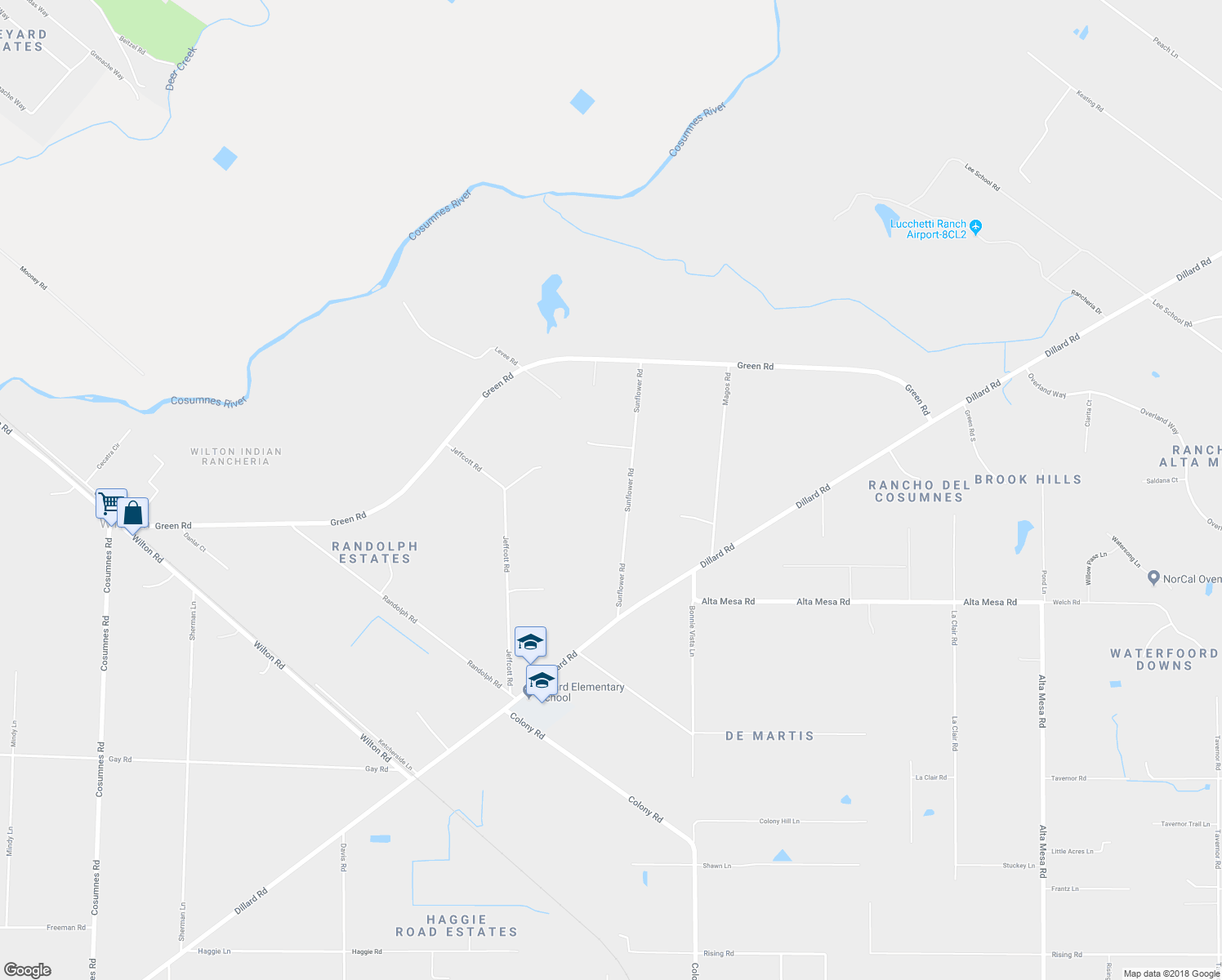 map of restaurants, bars, coffee shops, grocery stores, and more near 9480 Sunflower Road in Wilton
